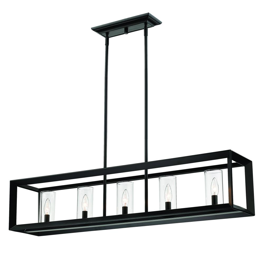Smyth Linear Pendant in Matte Black with Clear Glass