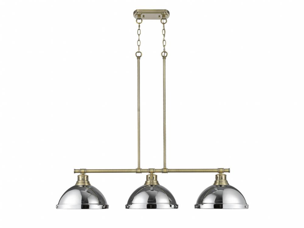 Duncan 1-Light Pendant with Chain in Chrome with Matte Navy