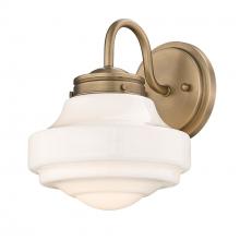 Golden 0508-1W MBS-VMG - Ingalls MBS 1 Light Wall Sconce in Modern Brass with Vintage Milk Glass Shade