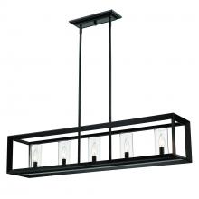 Golden 2073-LP BLK-CLR - Smyth Linear Pendant in Matte Black with Clear Glass