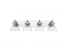 Golden 3118-BA4 CH-SD - Hines 4-Light Vanity Light in Chrome with Seeded Glass