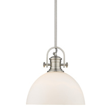 Golden 3118-L PW-OP - Hines 1-Light Pendant in Pewter with Opal Glass