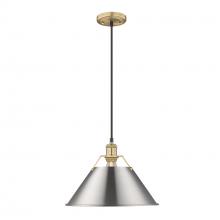 Golden 3306-L BCB-PW - Orwell BCB Large Pendant - 14" in Brushed Champagne Bronze with Pewter shade