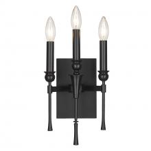 Golden 3509-WSC BLK - Landon 3 Light Wall Sconce in Matte Black