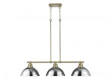 Golden 3602-3LP AB-CH - Duncan 1-Light Pendant with Chain in Chrome with Matte Navy