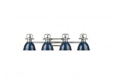 Golden 3602-BA4 CH-NVY - Duncan 4-Light Bath Vanity in Chrome with Matte Navy