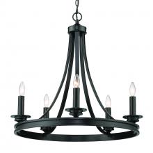 Golden 3863-5 BLK - Saldano 5 Light Chandelier