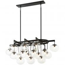 Matteo Lighting C38119MB - 19 LT 46"L"BULBUS" MATTE BLACK/CEILING CLEAR GLASS CHANDELIER LED G9 LED 10W