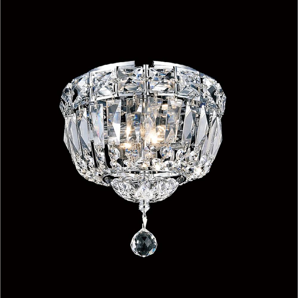 Stefania 2 Light Bowl Flush Mount With Chrome Finish