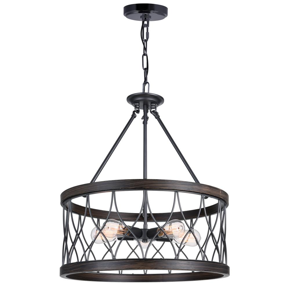 Amazon 5 Light Drum Shade Chandelier With Gun Metal Finish