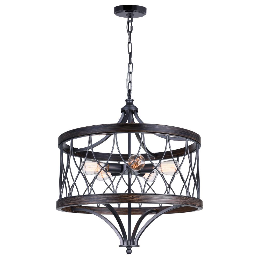 Amazon 5 Light Drum Shade Chandelier With Gun Metal Finish