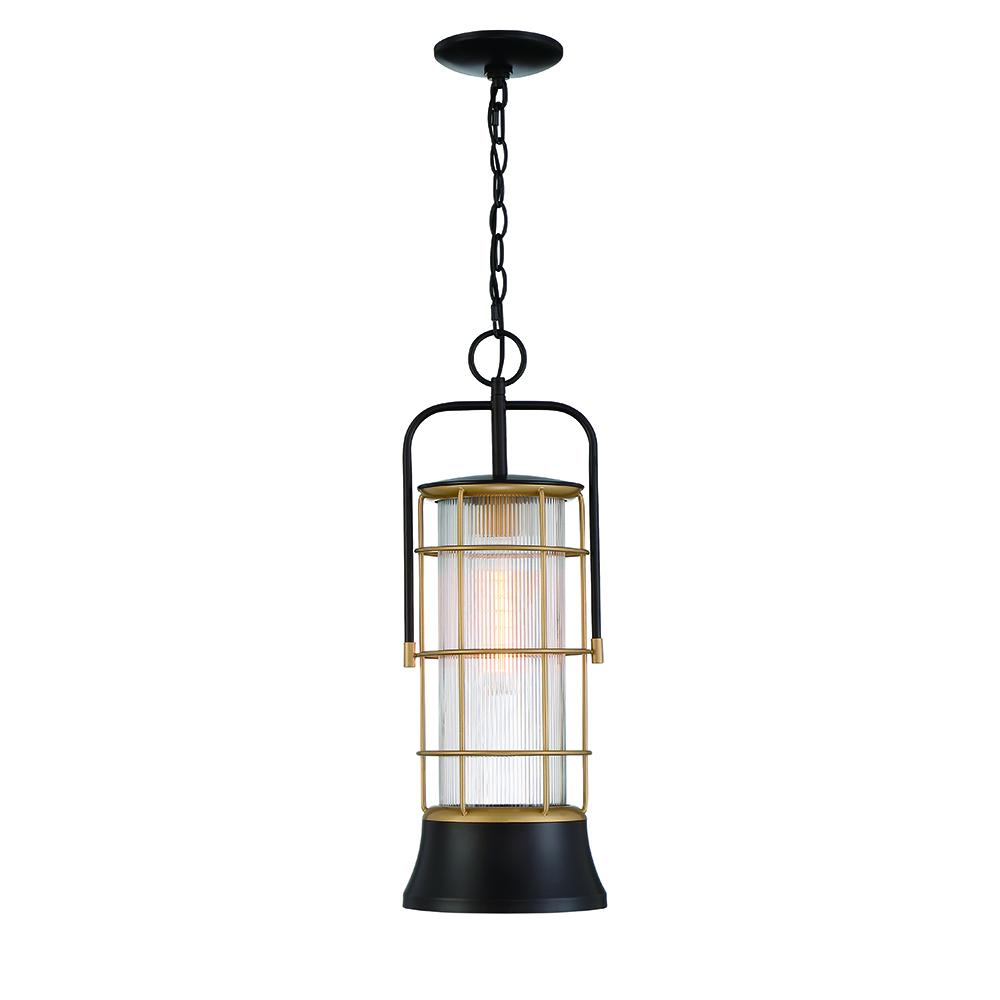 Rivamar 1 Light Pendant in Oil Rubbed Bronze + Gold