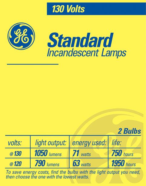 71A/130V-2PK 130 Volt Lamp