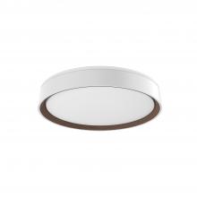 Kuzco Lighting Inc FM43916-WH/WT-5CCT - Essex 16-in White/Walnut LED Flush Mount