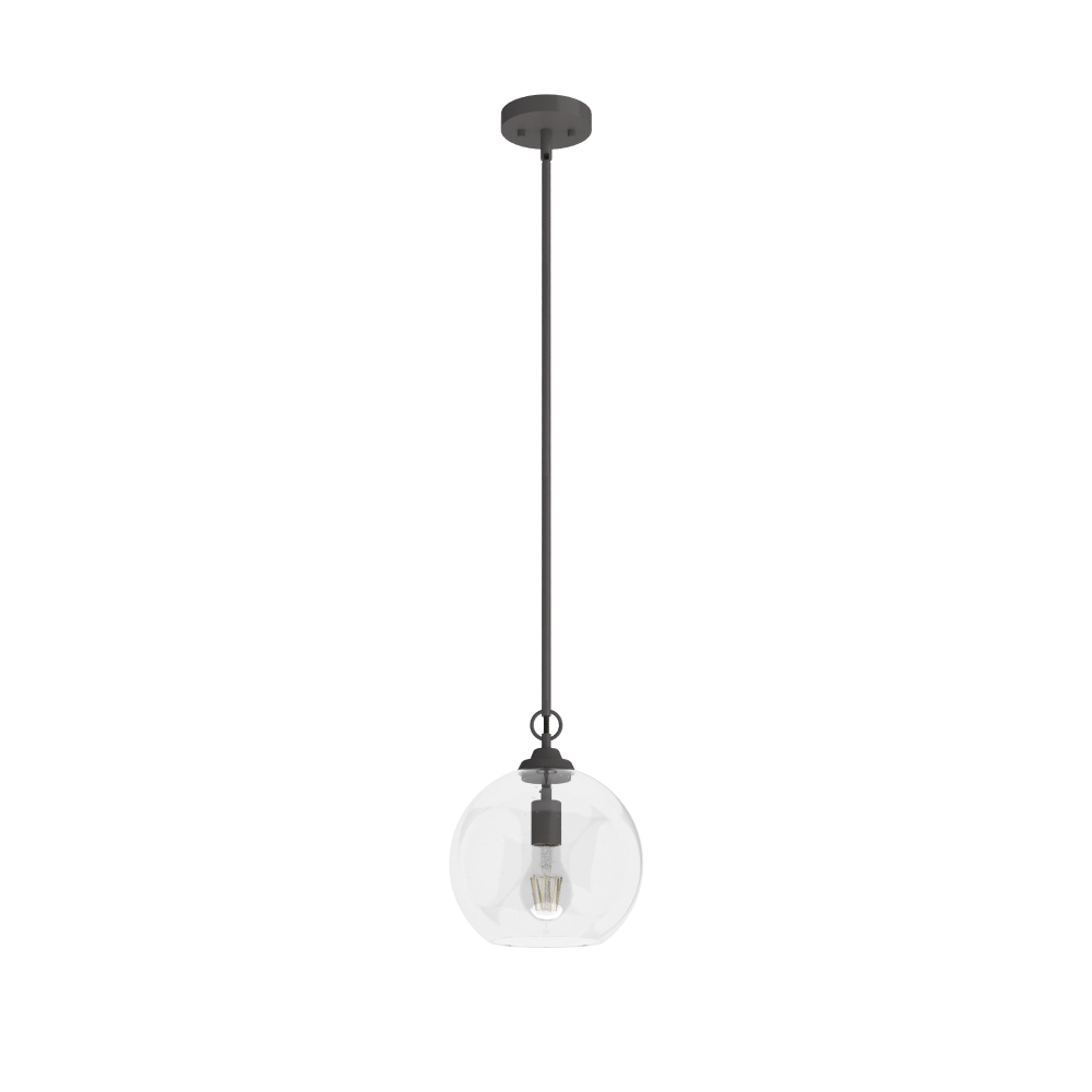 Hunter High Oaks Noble Bronze with Clear Seeded Glass 1 Light Pendant Ceiling Light Fixture