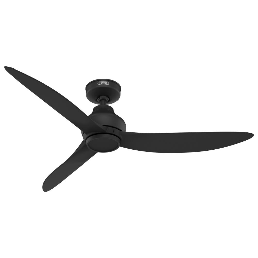 Hunter 52 inch Mazzini ENERGY STAR® Matte Black Damp Rated Ceiling Fan and Handheld Remote