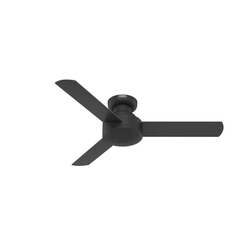 Hunter 44 inch Presto Matte Black Low Profile Ceiling Fan and Wall Control