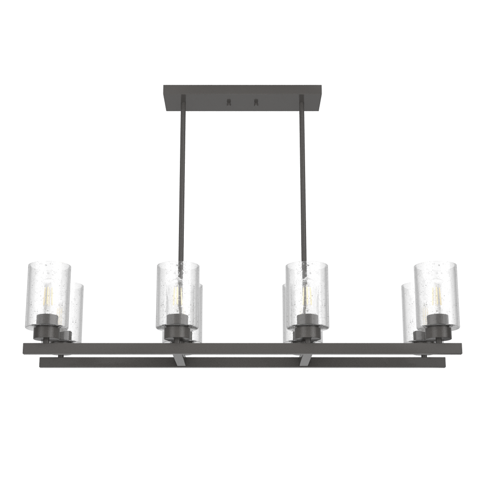 Hunter Hartland Noble Bronze with Seeded Glass 8 Light Chandelier Ceiling Light Fixture