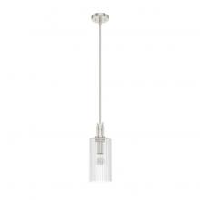 Hunter 19792 - Hunter Gatz Brushed Nickel with Clear Glass 1 Light Pendant Ceiling Light Fixture