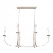 Hunter 19645 - Hunter Southcrest Distressed White 6 Light Chandelier Ceiling Light Fixture