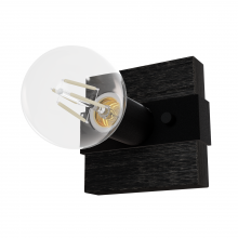 Hunter 13051 - Hunter Donelson Natural Black Iron and Dark Ash 1 Light Sconce Wall Light Fixture