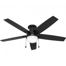 Hunter 52836 - Hunter 52 inch Anisten Matte Black Low Profile Ceiling Fan with LED Light Kit and Pull Chain