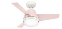 Hunter 51850 - Hunter 36 inch Valda Blush Pink Ceiling Fan with LED Light Kit and Handheld Remote
