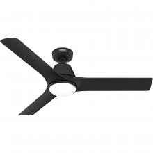 Hunter 52927 - Hunter 52 in Aeronaut Wi-Fi ENERGY STAR® Matte Black Damp Rated Ceiling Fan with LED Light Kit