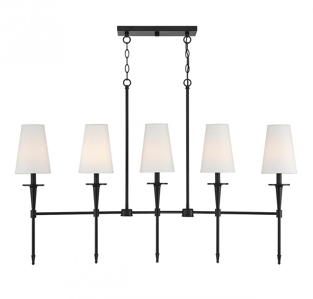 Trundle 5-Light Linear Chandelier in Matte Black