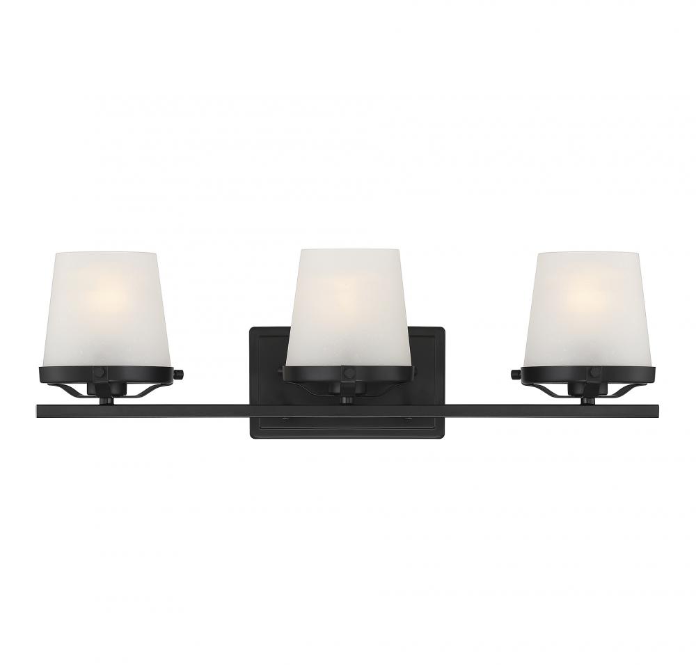 Klein 3-Light Bathroom Vanity Light in Matte Black