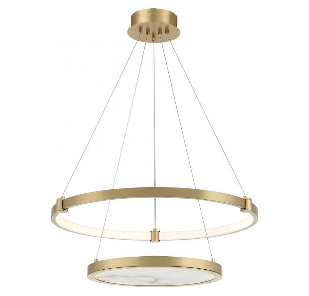 Mayer LED Chandelier in Warm Brass