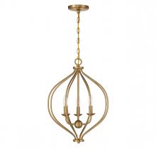 Lighting One US V6-L7-1297-3-322 - Orchid 3-Light Pendant in Warm Brass