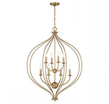 Lighting One US V6-L7-1299-8-322 - Orchid 8-Light Pendant in Warm Brass