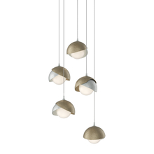 Hubbardton Forge 131125-SKT-LONG-82-84-GG0711 - Brooklyn 5-Light Double Shade Pendant