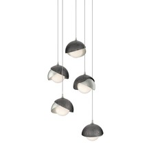 Hubbardton Forge 131125-SKT-LONG-85-89-GG0711 - Brooklyn 5-Light Double Shade Pendant