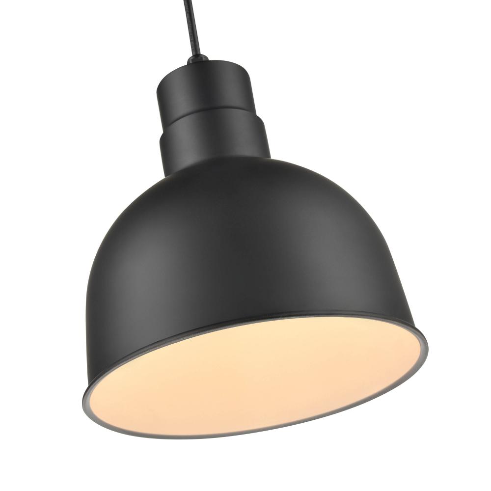 R Series 1-Light Cord Hung LED Deep Bowl Satin Black