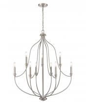 Millennium 98009-BN - Senoia 9-Light Chandelier Ceiling Light Brushed Nickel