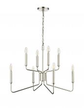 Millennium 29008-PN - Raven 8-Light Chandelier Ceiling Light Polished Nickel