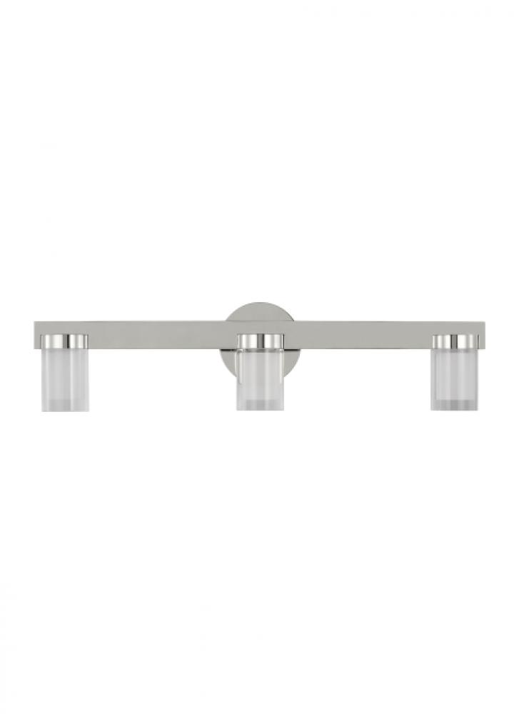 Kelly Wearstler Esfera 3-light dimmable LED medium bath vanity with polished nickel finish