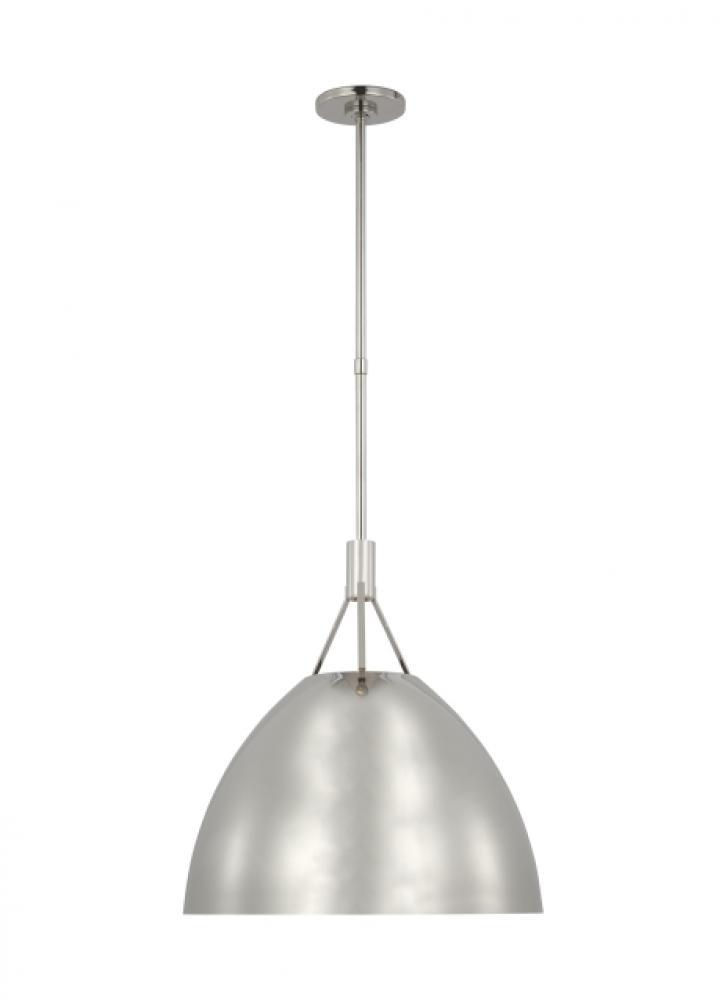 Sean Lavin Sospeso 1-light dimmable LED dome extra large pendant with polished nickel finish