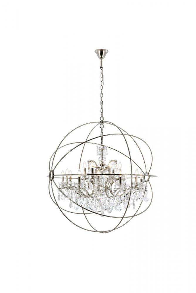 Geneva 18 Light Polished Nickel Chandelier Clear Royal Cut Crystal