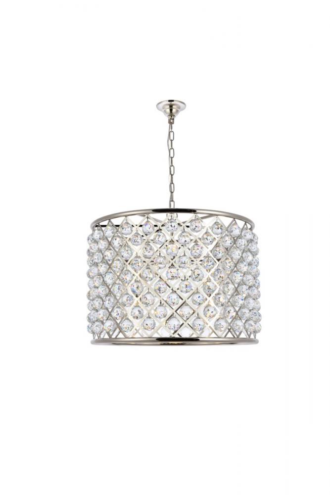 Madison 8 Light Polished Nickel Chandelier Clear Royal Cut Crystal