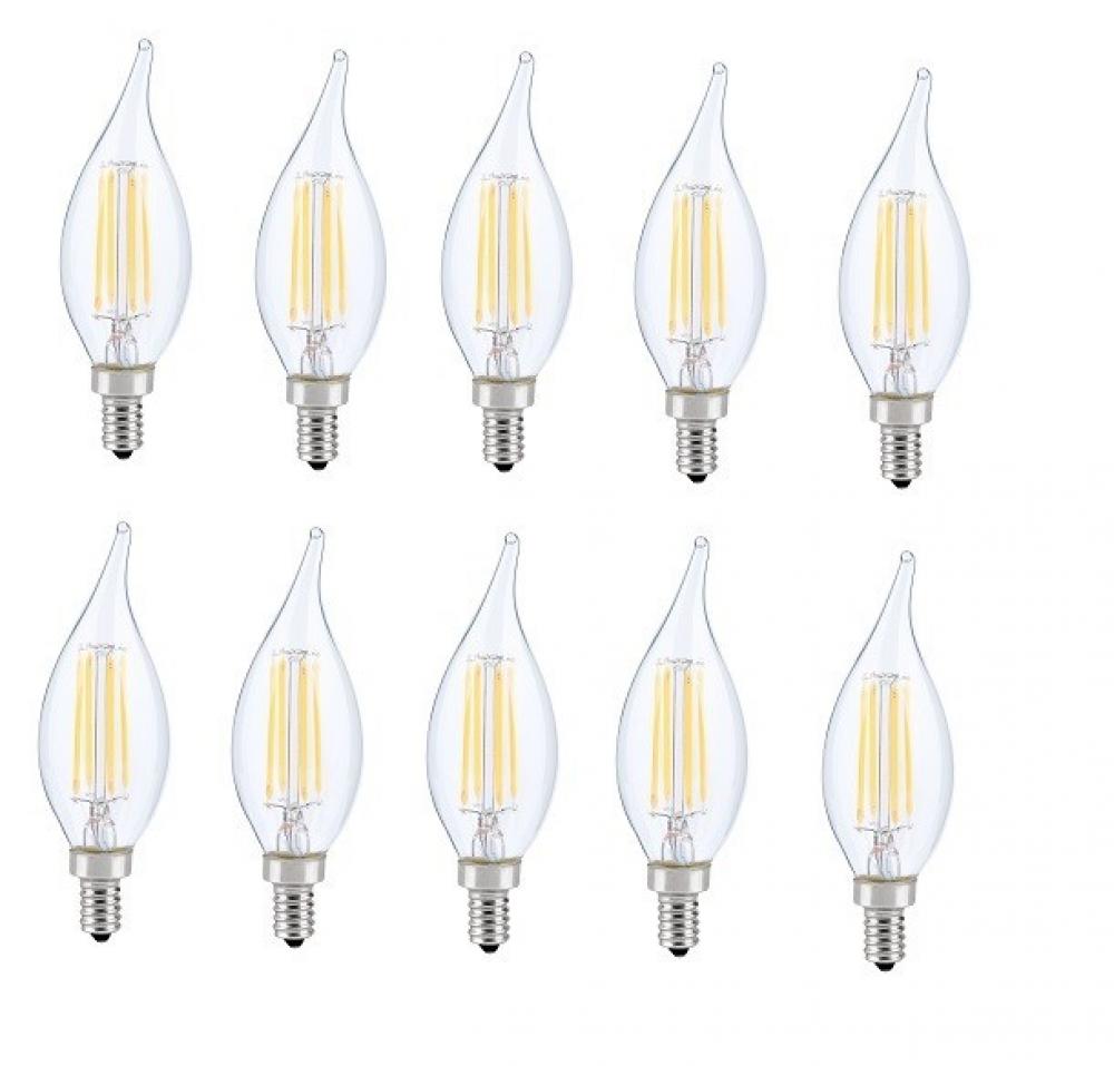 LED E12 Candelabra, Flame Tip, 5000k, 300 Degree, Cri80, Es, Ul, 6w, 40w Equivalent, 15000hrs