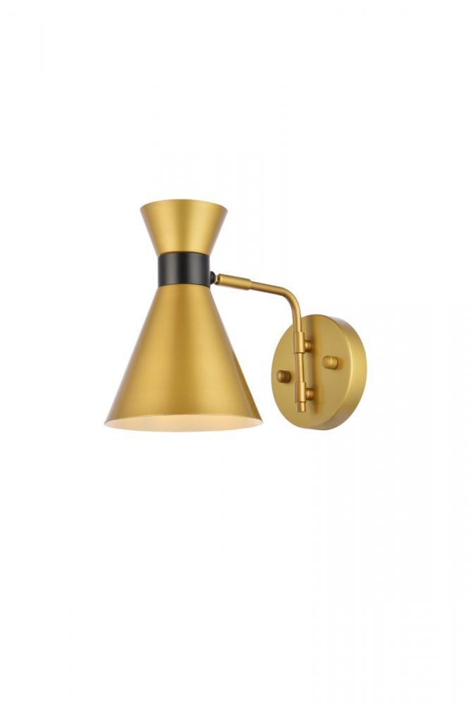 Halycon 6 inch light brass wall sconce