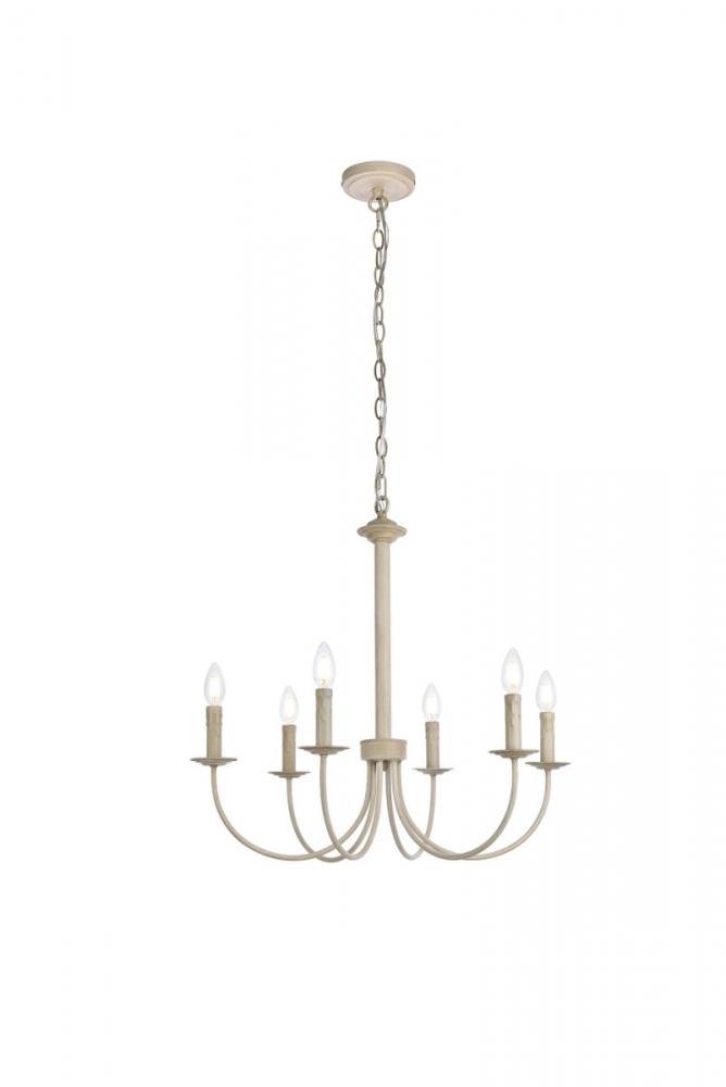 Brielle 6 lights pendant in weathered dove