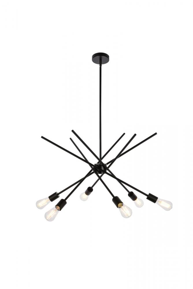 Armin 6 lights pendant in black