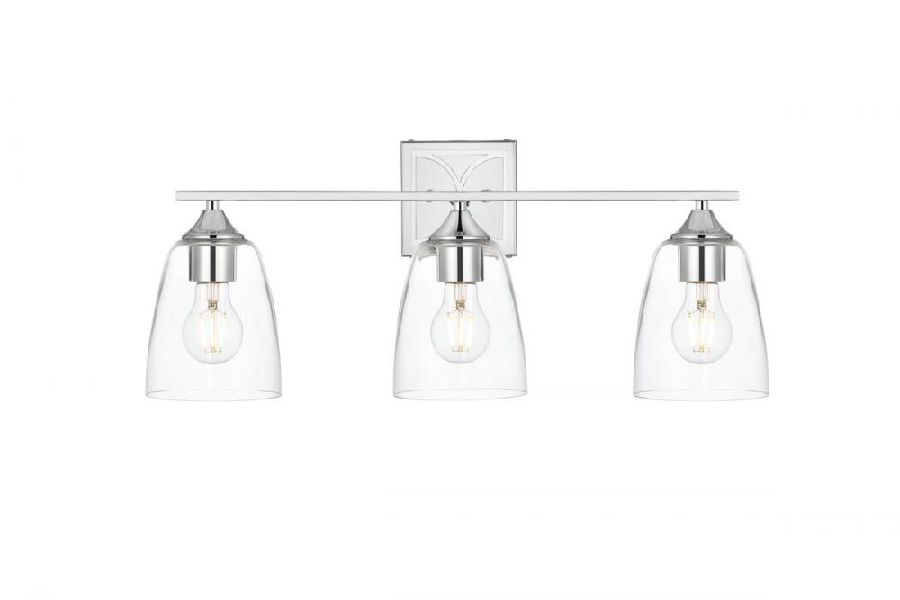 Harris 3 Light Chrome and Clear Bath Sconce