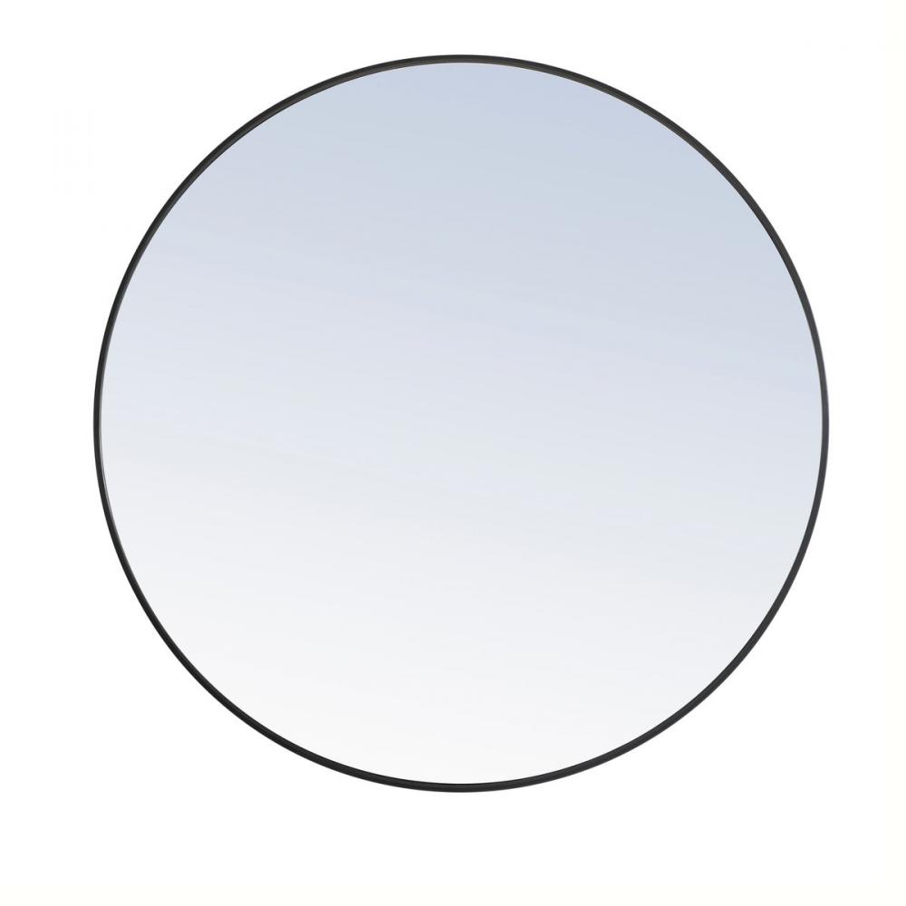 Metal frame Round Mirror 42 inch Black finish