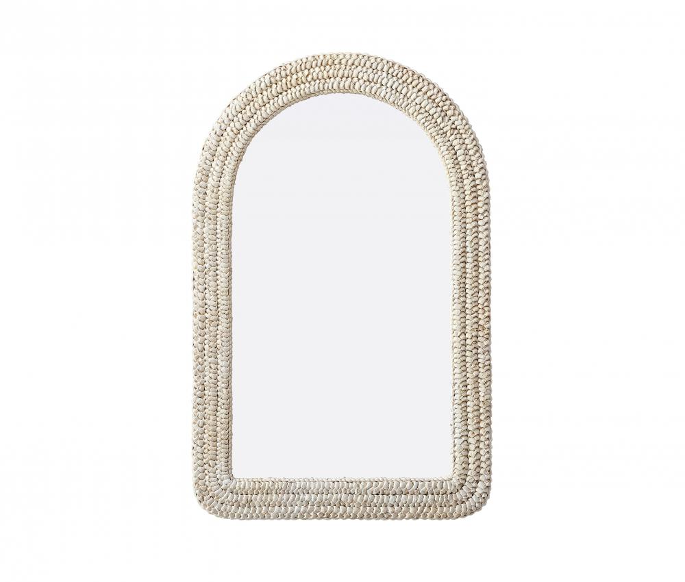 Arch Cornhusk Mirror 27x42 in Linen White