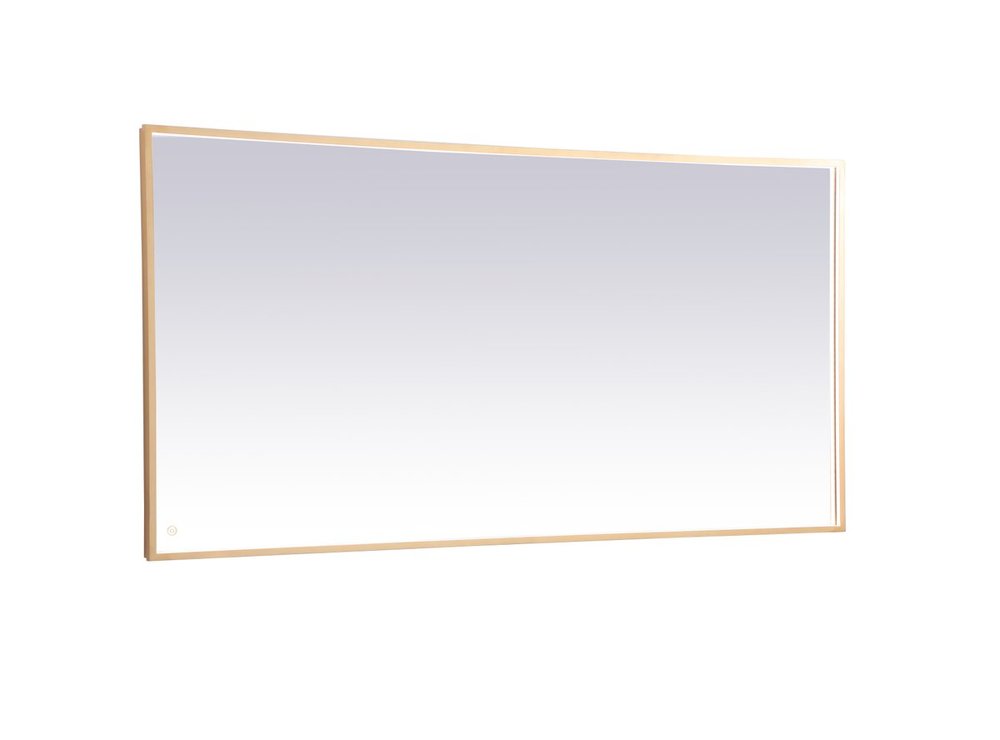 Pier 36x72 inch LED mirror with adjustable color temperature 3000K/4200K/6400K in brass